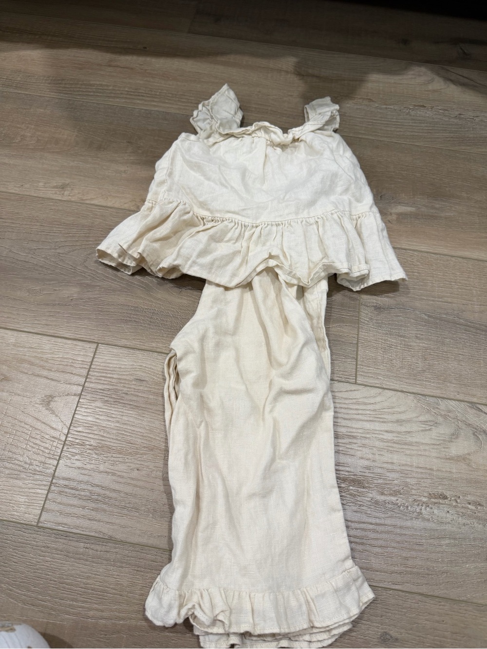 Zara Cream Ruffle Two-Piece Set